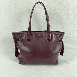 Kate Spade Pratt Street Burgundy Tassel Genuine Leather & Suede Tote